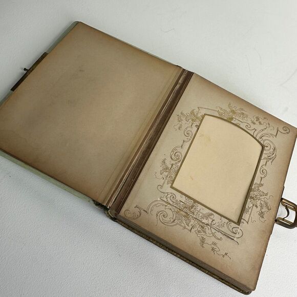 Antique Celluloid Repousse floral Cabinet Card Album ephemera art project Damage - Picture 7 of 14